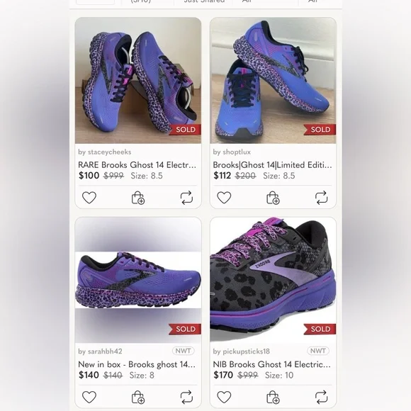 RARE Brooks 🦄 Ghost 14 🖤 Leopard Cheetah Athletic Running Shoes Black Purple 7.5 - Picture 12 of 12